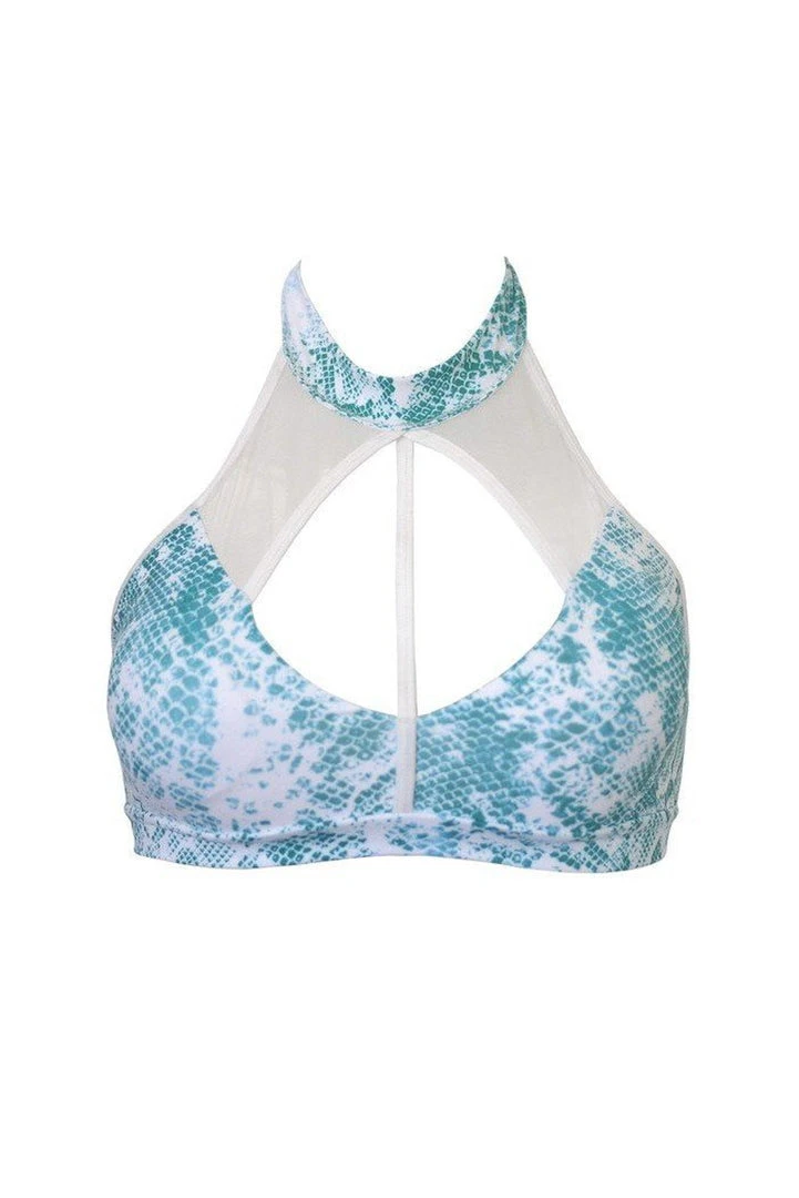 Flash Sale ๐ Hamade Activewear Halter Neck Top - Aqua Snake โจ 6 Hamade Activewear Halter Neck Top - Aqua Snake