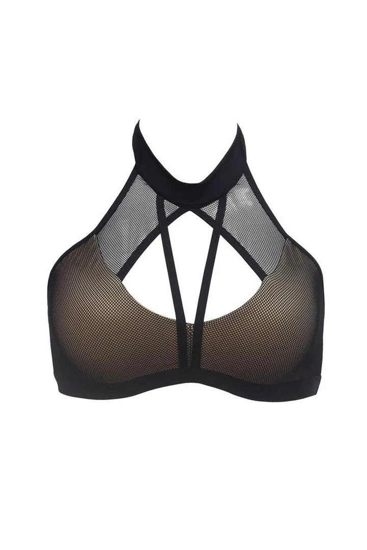 Top 10 ✔️ Hamade Activewear Mesh Halter Neck Top - Black ❤️ 4 Hamade Activewear Mesh Halter Neck Top - Black