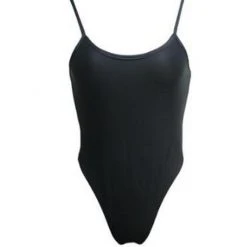 Hamade Activewear Classic High-cut Bodysuit - Black
