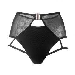 Hamade Activewear High Waisted Mesh Garter Bottoms - Black