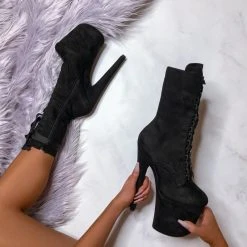 Brand new ✨ Hella ❤️ Heels High BabyDoll 8inch 🥰 Boots - Black Back In Stock ✔️ 6 Hella Heels High BabyDoll 8inch Boots - Black Back In Stock