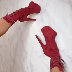 Best reviews of โจ Hella ๐ฅ Heels High BabyDoll 8inch Boots - Dark Red ๐ 8 Hella Heels High BabyDoll 8inch Boots - Dark Red