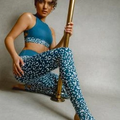 All Pole Wear Creatures Of XIX Gecko Grip Leggings - Twilight Leopard
