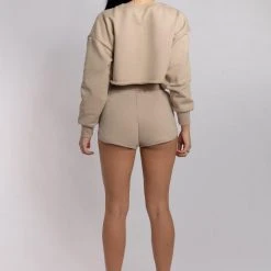 Creatures Of XIX Oversized Cropped Jumper - Fawn