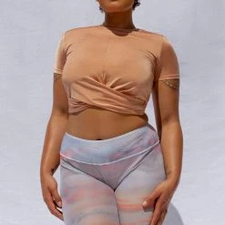 All Pole Wear Creatures Of XIX Heavenly Mesh Biker Shorts - Summer Skies