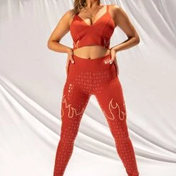 Creatures Of XIX Fya Gecko Grip Leggings - Red All Pole Wear