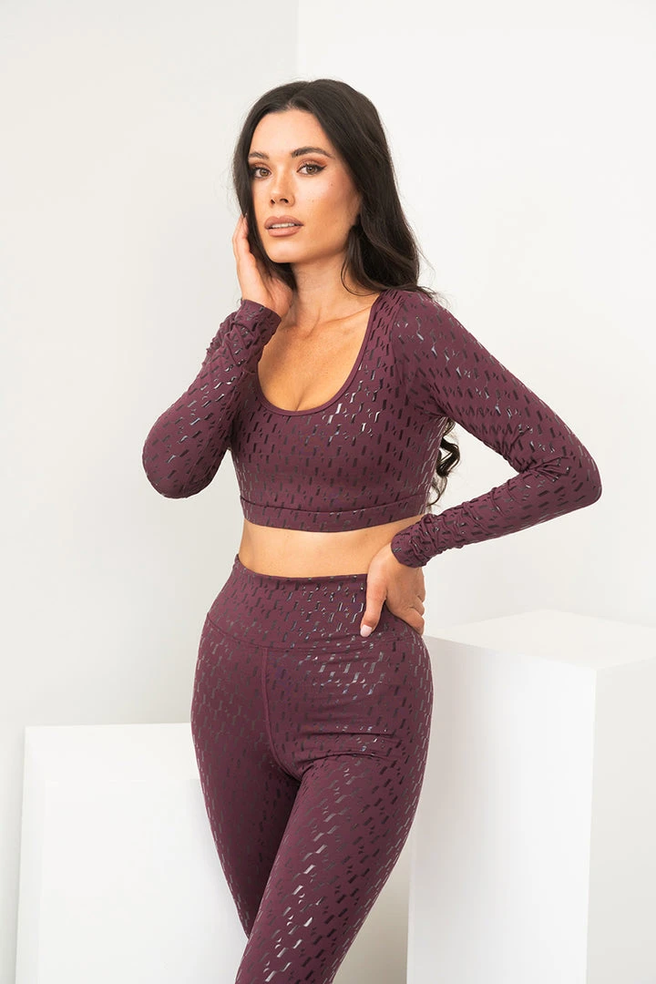 Promo ❤️ All Pole Wear Lunalae Sticky Grip Long Sleeved Top - Recycled Mulberry ❤️ 5 All Pole Wear Lunalae Sticky Grip Long Sleeved Top - Recycled Mulberry