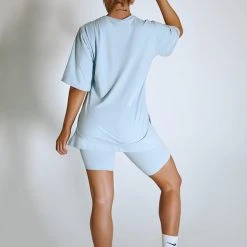Plus Size Pole Wear Creatures Of XIX LuxLounge Oversized T-Shirt - Baby Blue