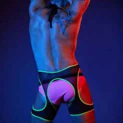 Rolling Peek-A-Boo Harness - Neon Plus Size Pole Wear