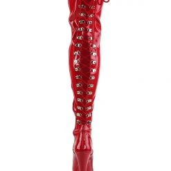 Budget ๐ Shoes Pleaser USA Flamingo-3063 8inch Thigh High Pleaser Boots - Patent Red ๐ 8 Shoes Pleaser USA Flamingo-3063 8inch Thigh High Pleaser Boots - Patent Red