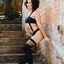 Rolling Over The Knee Transparent Banded Socks - Black (3 Sizes Available) Accessories