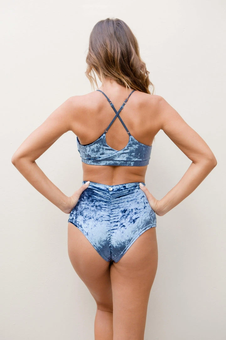 Discount 👏 All Pole Wear Lunalae Delphine Top - Gunmetal Velvet ✨ 6 All Pole Wear Lunalae Delphine Top - Gunmetal Velvet