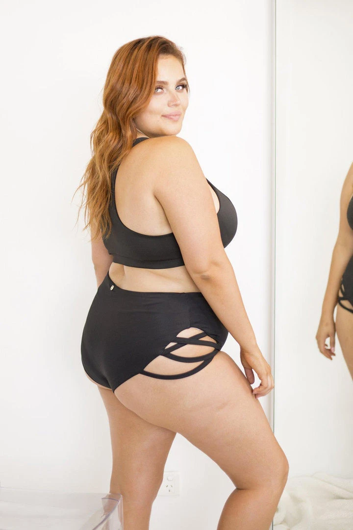 Coupon ⌛ Lunalae High Waist Cross Section Shorts - Black ⌛ 5 Lunalae High Waist Cross Section Shorts - Black