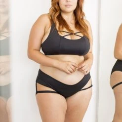 Most Loved Lunalae Lure You Low-Rise Garter Shorts - Black