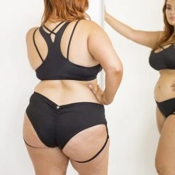 Most Loved Lunalae Lure You Low-Rise Garter Shorts - Black