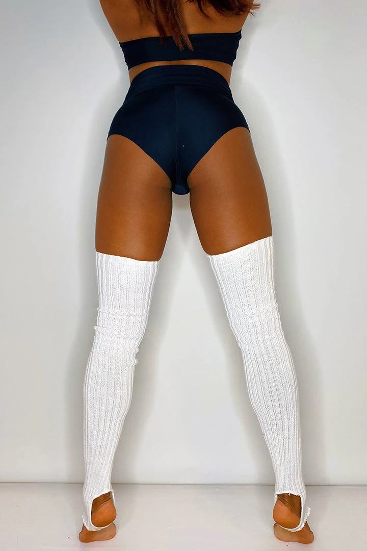 Coupon โค๏ธ Pole Junkie Thigh High Legwarmers - White ๐ 2 Pole Junkie Thigh High Legwarmers - White