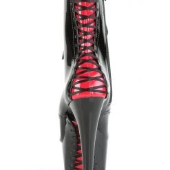 Pleaser USA Adore-1020FH 7inch Pleaser Boots - Black/Red Corset