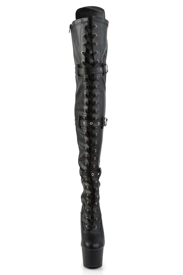 New ๐ฏ Pleaser USA Adore-3028 7inch Thigh High Pleaser Boots - Matte Black ๐ 5 Pleaser USA Adore-3028 7inch Thigh High Pleaser Boots - Matte Black