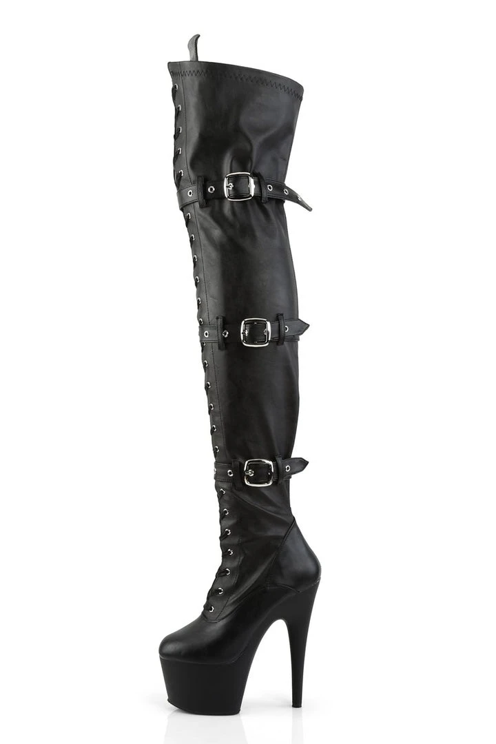 New ๐ฏ Pleaser USA Adore-3028 7inch Thigh High Pleaser Boots - Matte Black ๐ 4 Pleaser USA Adore-3028 7inch Thigh High Pleaser Boots - Matte Black