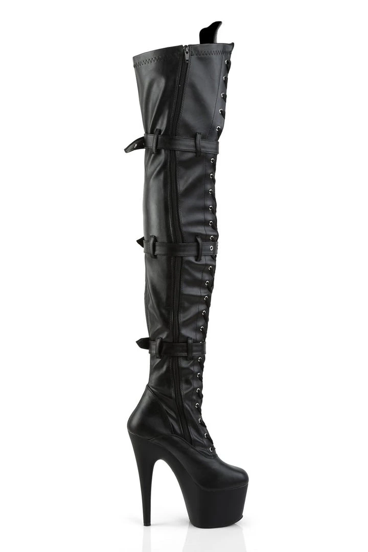 New ๐ฏ Pleaser USA Adore-3028 7inch Thigh High Pleaser Boots - Matte Black ๐ 2 Pleaser USA Adore-3028 7inch Thigh High Pleaser Boots - Matte Black