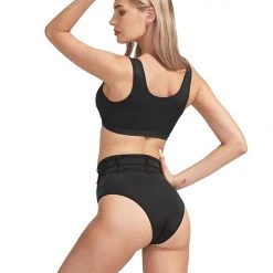 Hamade Activewear High Waisted Buckle Bottoms - Black