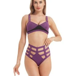 Hamade Activewear Mesh Hollow Back Top - Violet