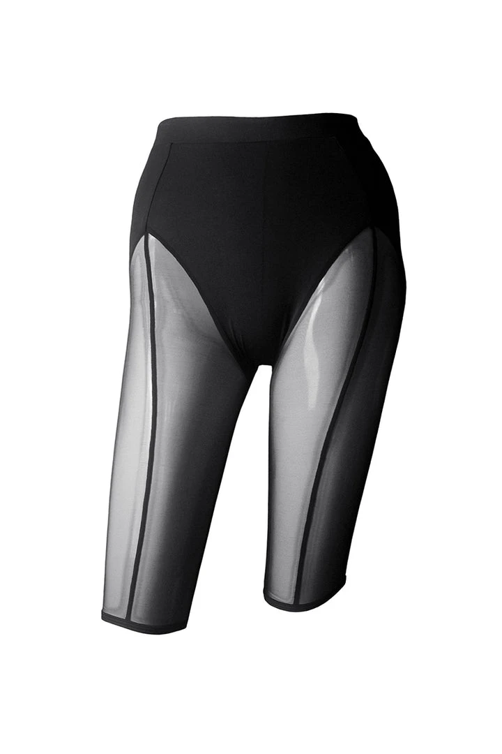 Wholesale ๐ Hamade Activewear Mesh Garter Style Cycling Shorts - Black โจ 5 Hamade Activewear Mesh Garter Style Cycling Shorts - Black