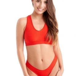 Bandurska Anemone Top - Ribbed Red All Pole Wear