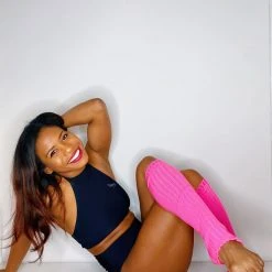 Pole Junkie Accessories Knee High Stirrup Legwarmers - Neon Pink