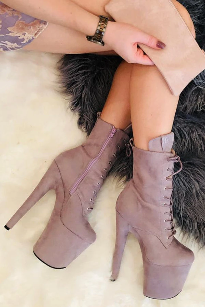Wholesale ✔️ Hella Heels BabyDoll 8inch Boots - Lilac Mink 🔥 2 Hella Heels BabyDoll 8inch Boots - Lilac Mink