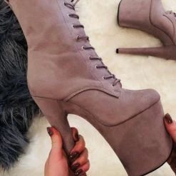 Wholesale ✔️ Hella Heels BabyDoll 8inch Boots - Lilac Mink 🔥 14 Hella Heels BabyDoll 8inch Boots - Lilac Mink