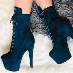 Hella Heels BabyDoll 7inch Boots - Teal