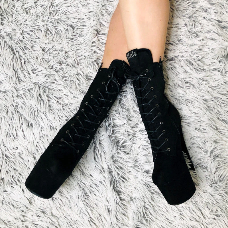Brand new โ Hella ๐ Heels BabyDoll 7inch Boots - Black Back In Stock โจ 4 Hella Heels BabyDoll 7inch Boots - Black Back In Stock