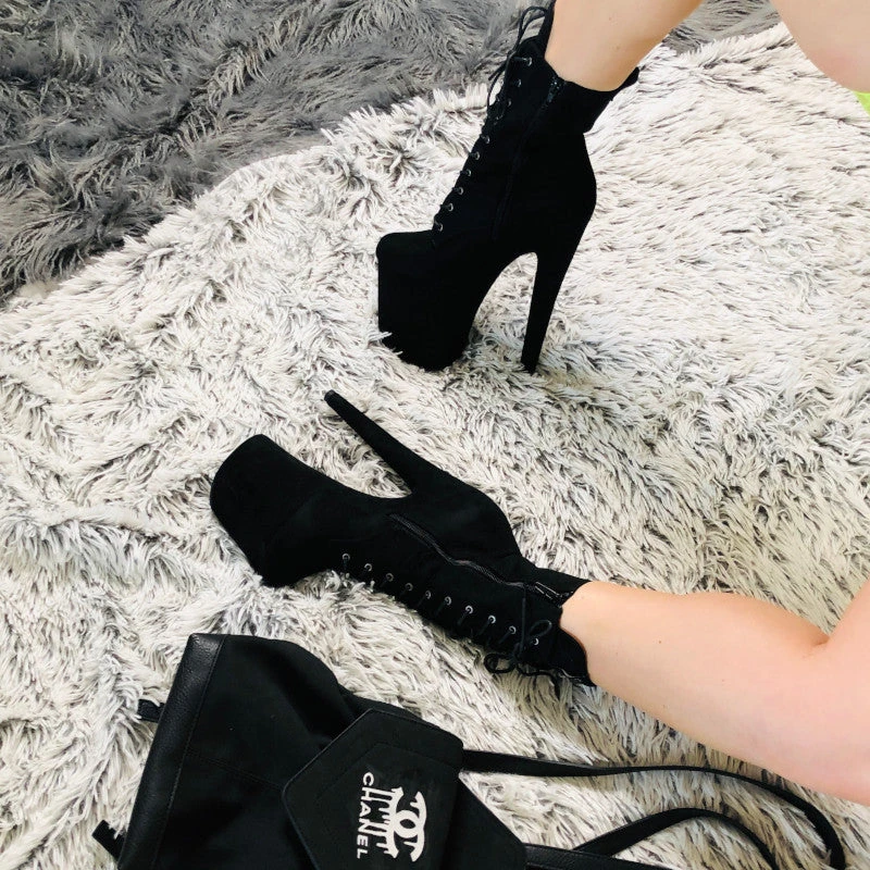 Cheapest ๐ Hella Heels BabyDoll 8inch ๐ Boots - Black Back In Stock โค๏ธ 4 Hella Heels BabyDoll 8inch Boots - Black Back In Stock