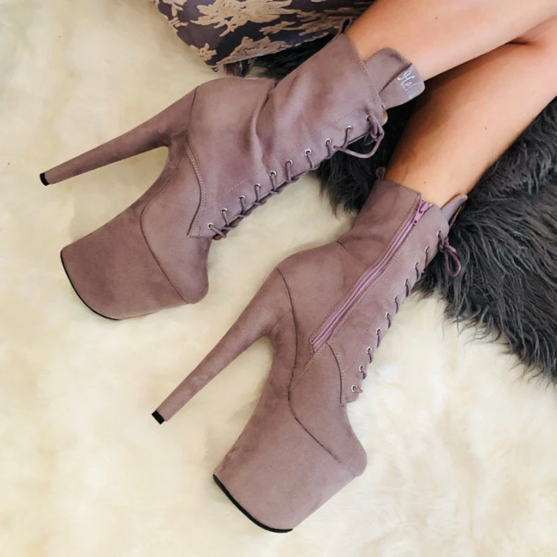 Wholesale ✔️ Hella Heels BabyDoll 8inch Boots - Lilac Mink 🔥 7 Hella Heels BabyDoll 8inch Boots - Lilac Mink
