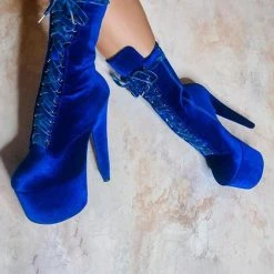 Shoes Hella Heels BabyDoll Velvet 7inch Boots - King Pin