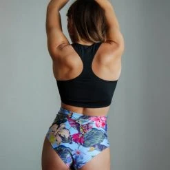 Back In Stock Pole Addict High Waisted Shorts - Tropical Flowers