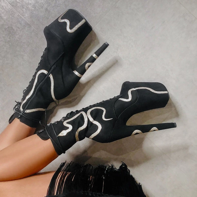 Coupon π₯ Hella Heels Snake In My Boot 8inch Boots - Black π₯° 9 Hella Heels Snake In My Boot 8inch Boots - Black