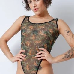 Rolling Sleva Bodysuit - Mesh Rainforest