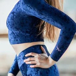 Dragonfly Pavi Crop Top - Velvet Blue