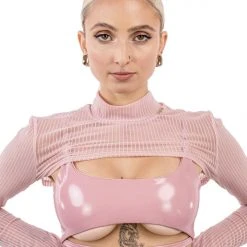 Naughty Thoughts XXX Rated See Through Shrug - Pink