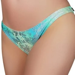 Cleo The Hurricane Reptile Scanty Pants - Green/Turquoise All Pole Wear