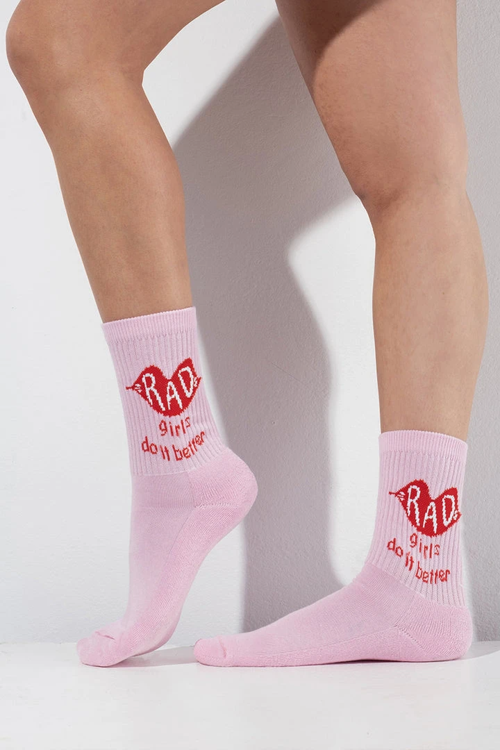 Best Pirce โ๏ธ RAD ๐ฏ Girls Do It Better ๐ Socks - Pink Accessories โค๏ธ 1 RAD Girls Do It Better Socks - Pink Accessories