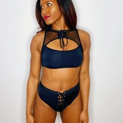 Discount ✨ Hamade Activewear Lace Up High Cut Bottoms - Black All Pole Wear 👍 13 Hamade Activewear Lace Up High Cut Bottoms - Black All Pole Wear