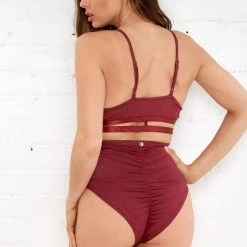 Outlet βοΈ All Pole Wear Lunalae High Leg Bottoms - Wine π 15 All Pole Wear Lunalae High Leg Bottoms - Wine