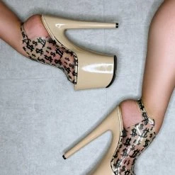 Shoes Hella Heels Make It Reign 8inch Stilettos - Sand