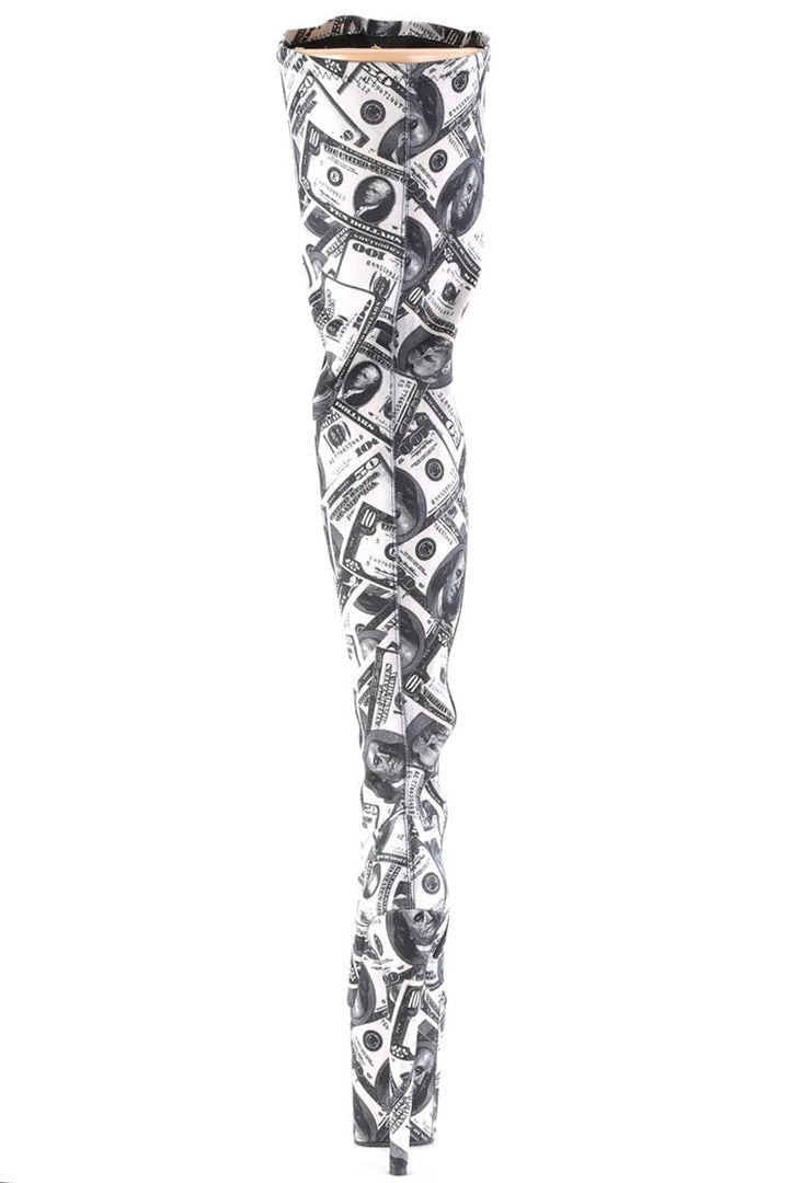 Budget โจ Pleaser USA Flamingo-3000DP 8inch Thigh High Pleaser Boots - Money Print ๐ 5 Pleaser USA Flamingo-3000DP 8inch Thigh High Pleaser Boots - Money Print