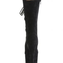 Pleaser USA Flamingo-1050FS Faux Suede 8inch Pleaser Boots - Black