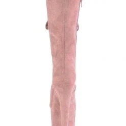 Pleaser USA Flamingo-1050FS Faux Suede 8inch Pleaser Boots - Dusty Blush Shoes