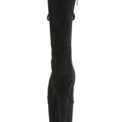 Best Pirce ๐ Pleaser USA Flamingo-1051FS Faux Suede 8inch Peep Toe Pleaser Boots - Black Shoes โค๏ธ 8 Pleaser USA Flamingo-1051FS Faux Suede 8inch Peep Toe Pleaser Boots - Black Shoes